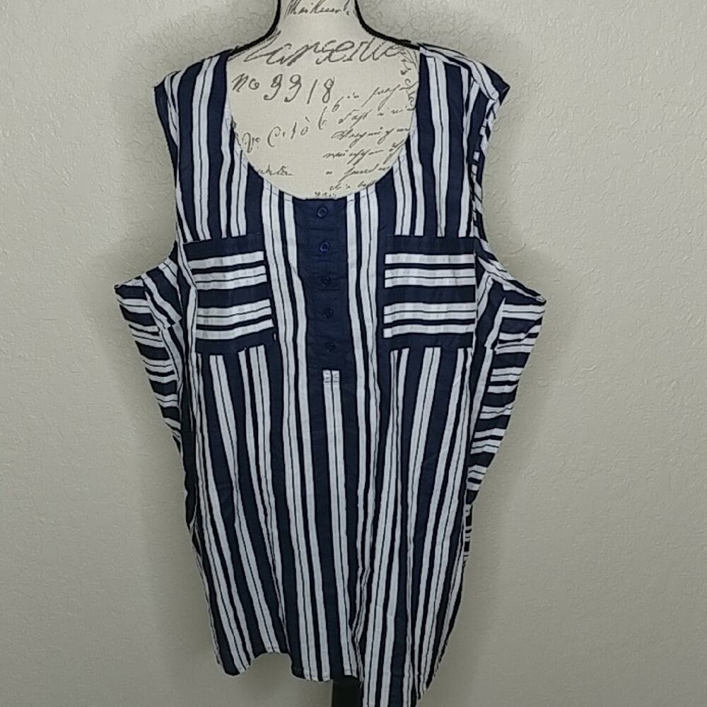 Woman Within Striped Top Size 4X (34/36)